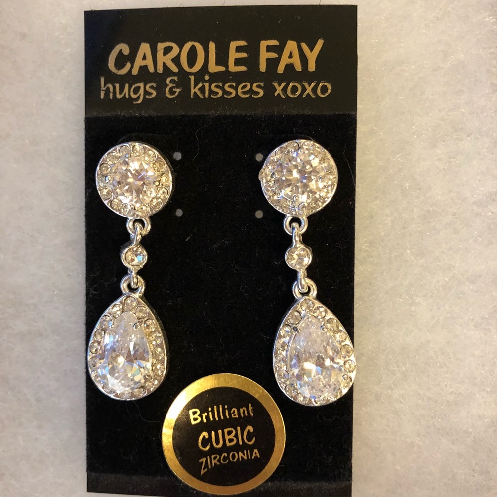 silver diamond fashion earrings